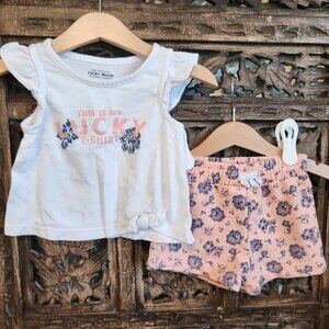 Lucky 2 piece set, 2/2, size 12m, twin girls